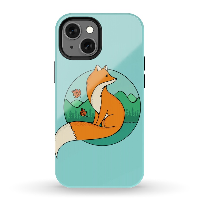 iPhone 13 mini StrongFit Fox and Landscape by Coffee Man