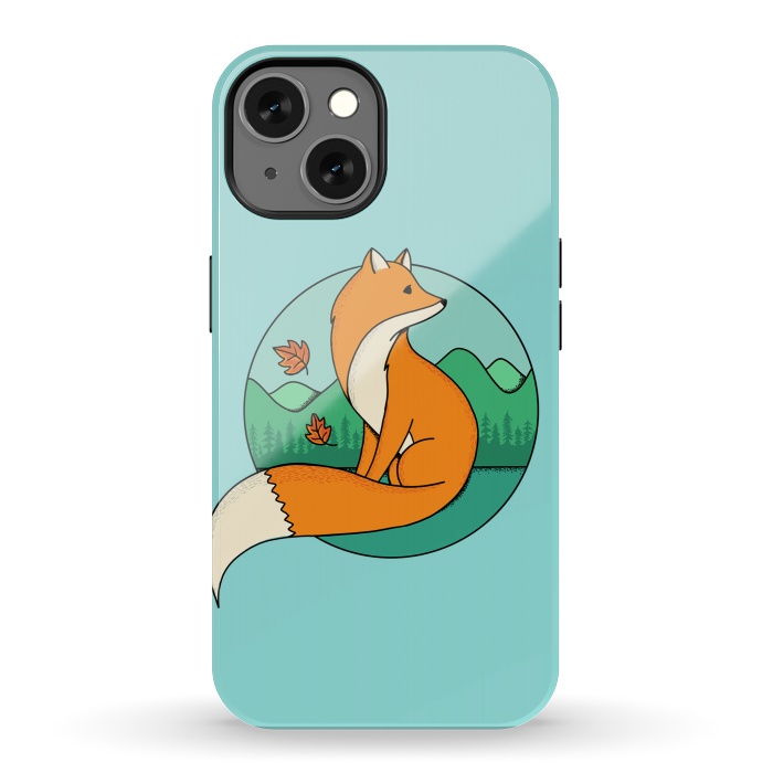 iPhone 13 StrongFit Fox and Landscape by Coffee Man