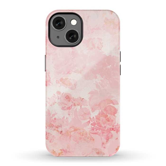 iPhone 13 StrongFit Vintage Roses in Pink - Pattern by  Utart
