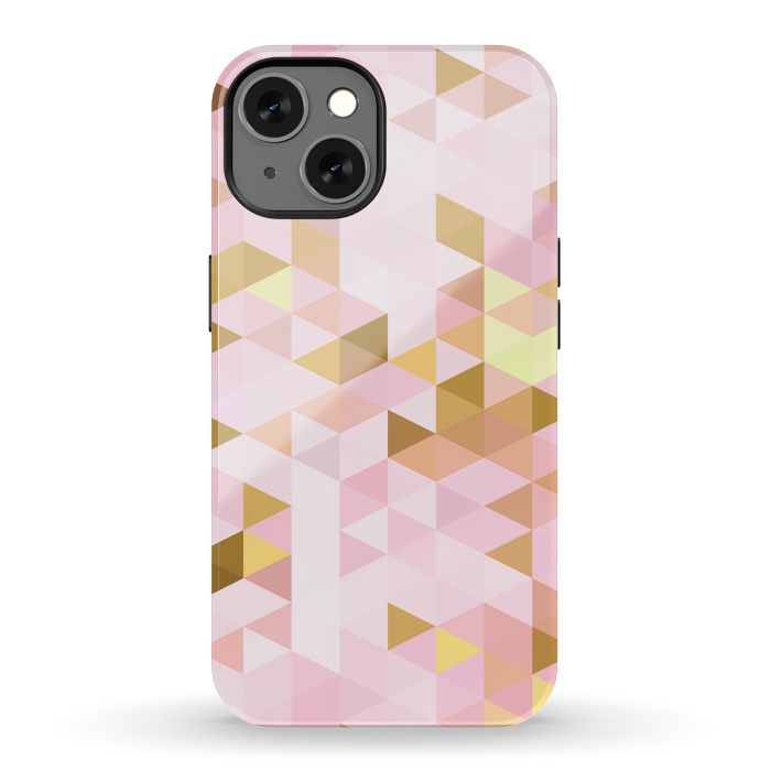 iPhone 13 StrongFit Pink and Rose Gold Marble Triangle Pattern by  Utart