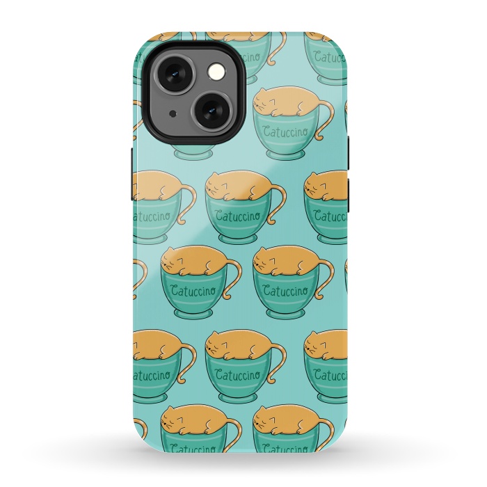 iPhone 13 mini StrongFit Catuccino Pattern by Coffee Man