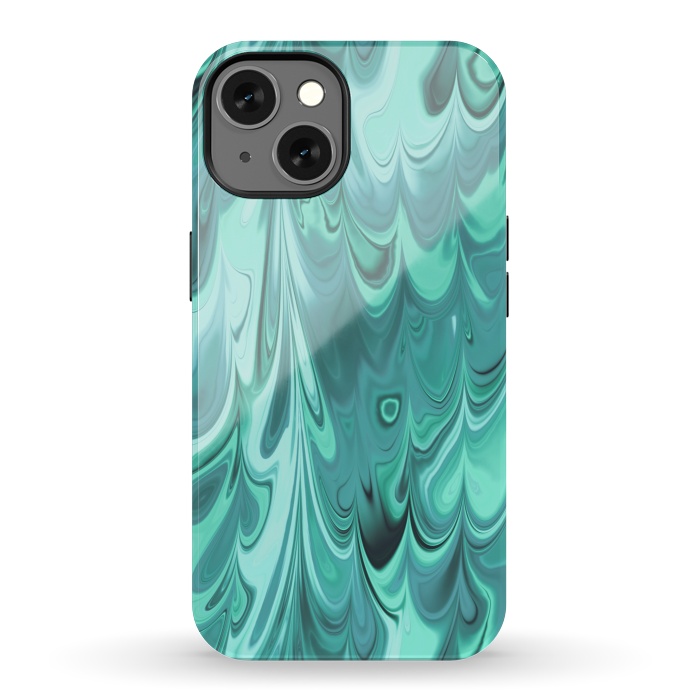 iPhone 13 StrongFit Faux Turquoise Marble 2 by Andrea Haase