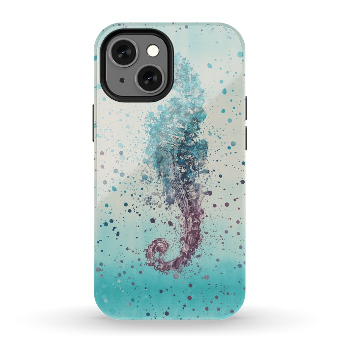 iPhone 13 mini StrongFit Seahorse Watercolor Art by Andrea Haase