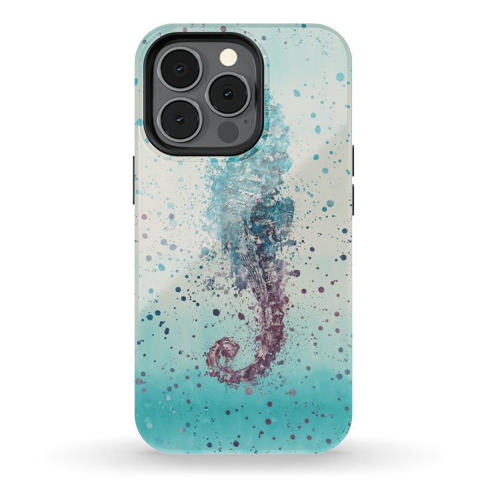 iPhone 13 pro StrongFit Seahorse Watercolor Art by Andrea Haase
