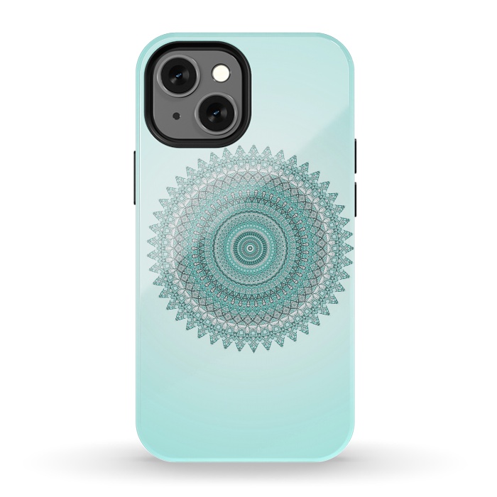 iPhone 13 mini StrongFit Magical Teal Mandala by Andrea Haase