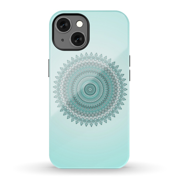 iPhone 13 StrongFit Magical Teal Mandala by Andrea Haase