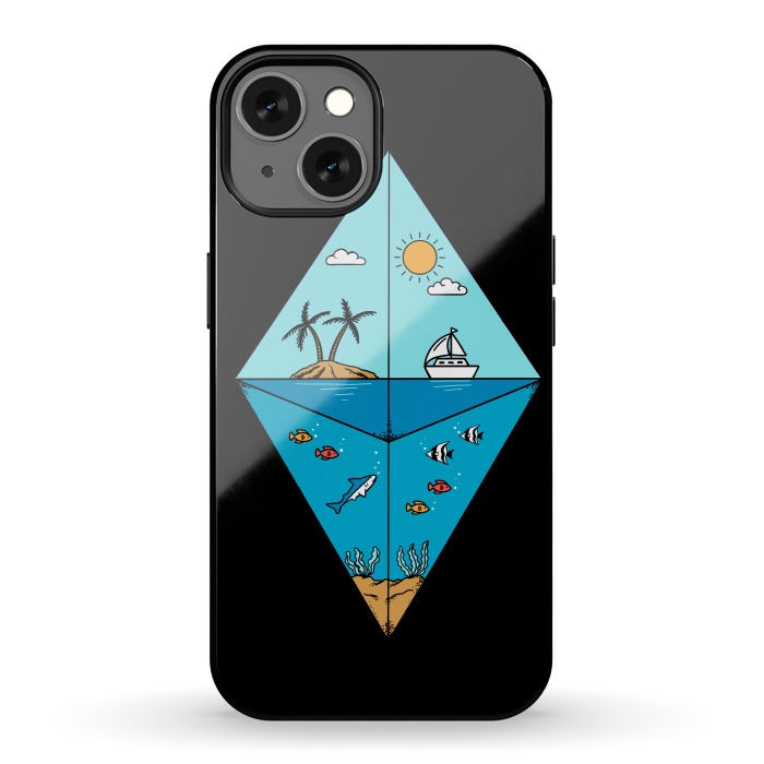 iPhone 13 StrongFit Diamond Landscape Black by Coffee Man