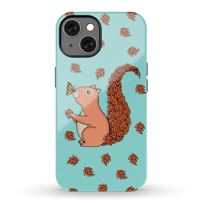 iPhone 13 StrongFit Squirrel and Butterfly by Coffee Man