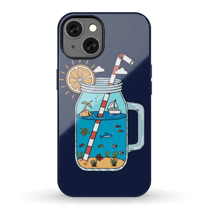 iPhone 13 StrongFit Drink Landscape Blue by Coffee Man