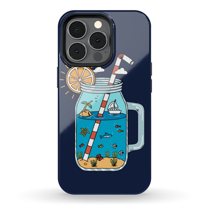 iPhone 13 pro StrongFit Drink Landscape Blue by Coffee Man