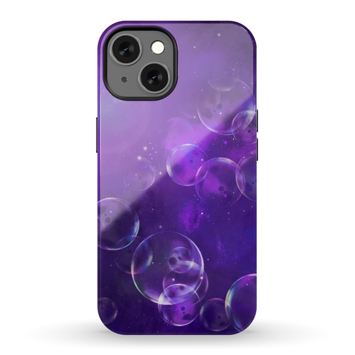 iPhone 13 StrongFit Surreal Purple Bubbles by Andrea Haase