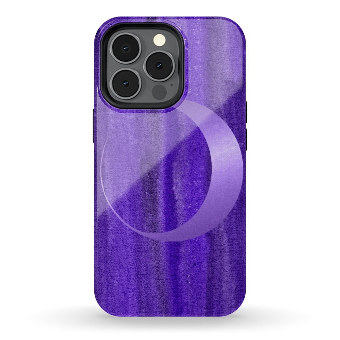 iPhone 13 pro StrongFit Shiny Purple Half Moon  by Andrea Haase