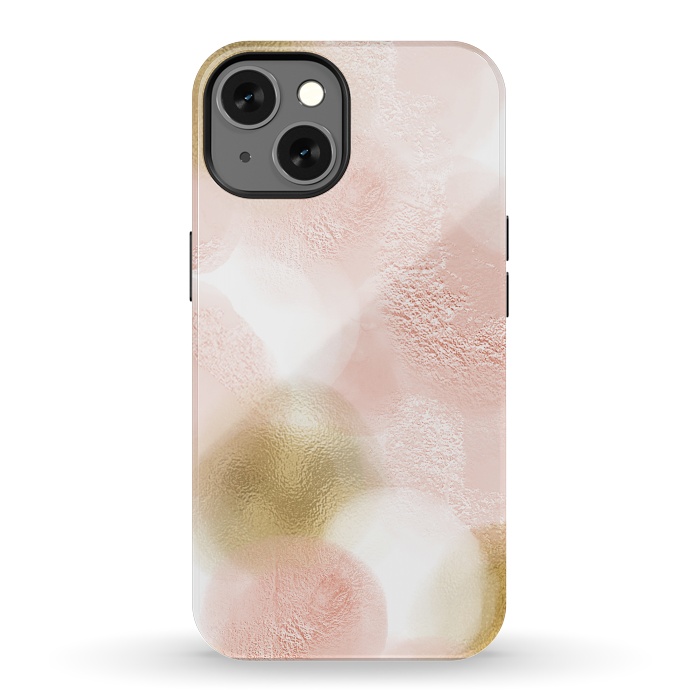 iPhone 13 StrongFit Gold and Pink Blush Dots by  Utart