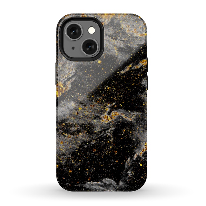 iPhone 13 mini StrongFit Galaxy Black Gold by Gringoface Designs