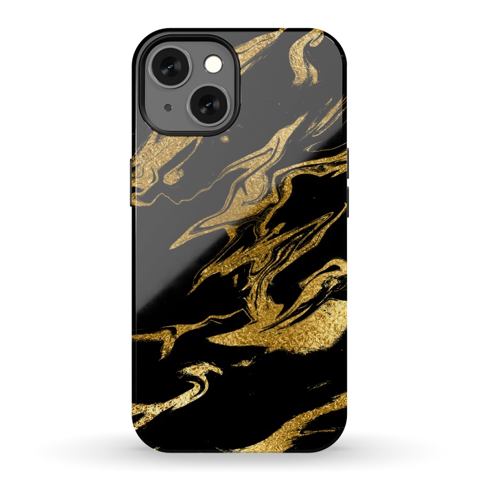 iPhone 13 StrongFit Black and Gold Luxury Marble by  Utart