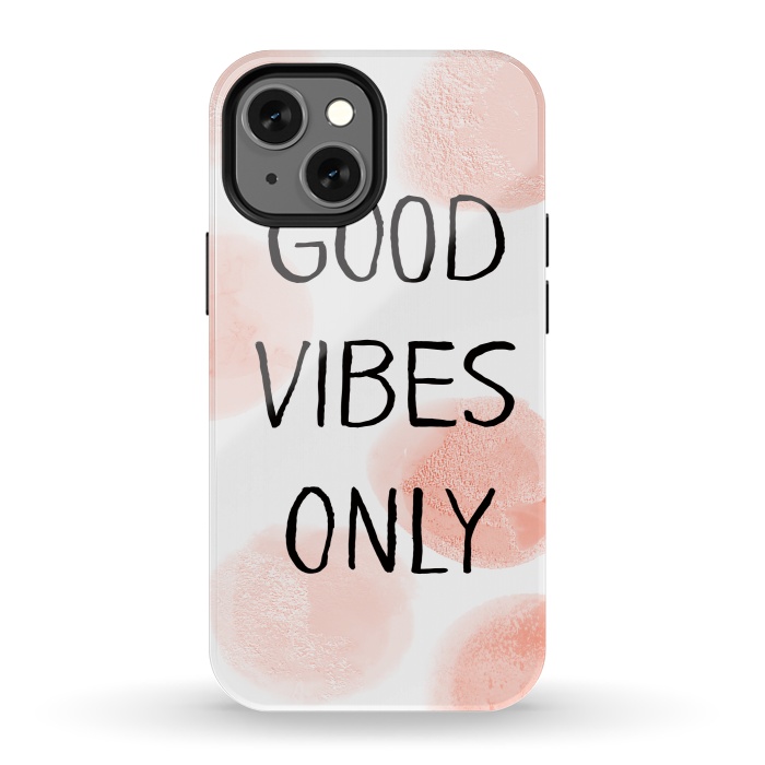 iPhone 13 mini StrongFit Good Vibes Only - Rose Gold Polka Dots by  Utart