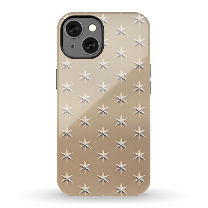 iPhone 13 StrongFit Silver Stars On  Gold by Andrea Haase