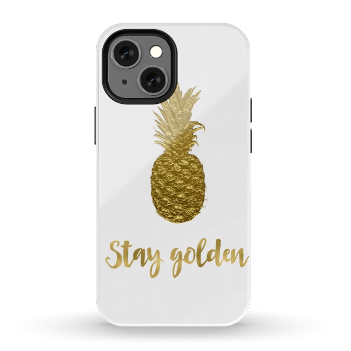 iPhone 13 mini StrongFit Stay Golden Precious Pineapple by Andrea Haase