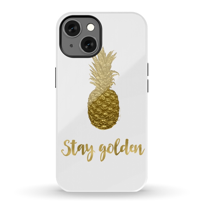 iPhone 13 StrongFit Stay Golden Precious Pineapple by Andrea Haase