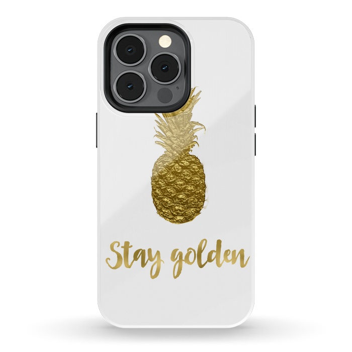 iPhone 13 pro StrongFit Stay Golden Precious Pineapple by Andrea Haase