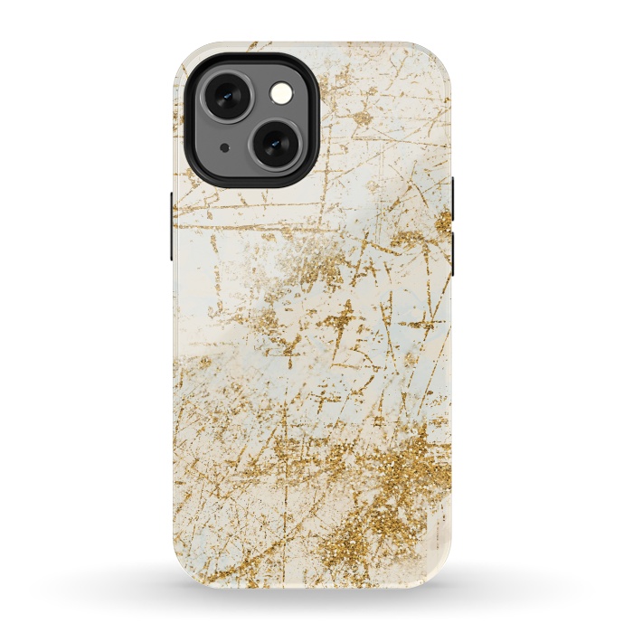 iPhone 13 mini StrongFit Golden Scratches by Andrea Haase