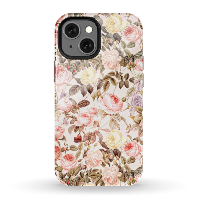 iPhone 13 mini StrongFit Vintage Roses Pattern by  Utart