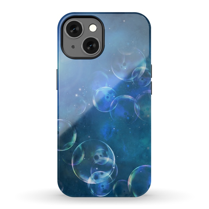 iPhone 13 StrongFit Surreal Blue Bubbles by Andrea Haase