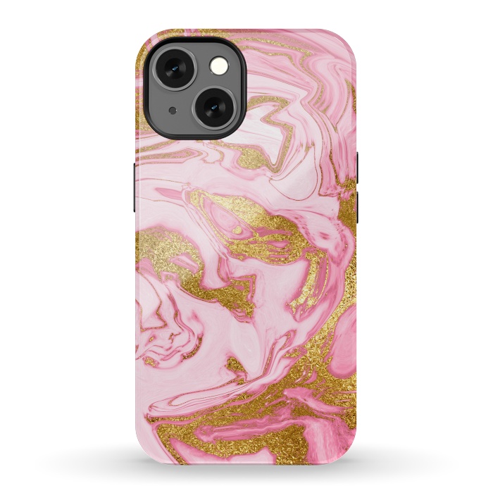 iPhone 13 StrongFit Pink and Gold Marble by  Utart