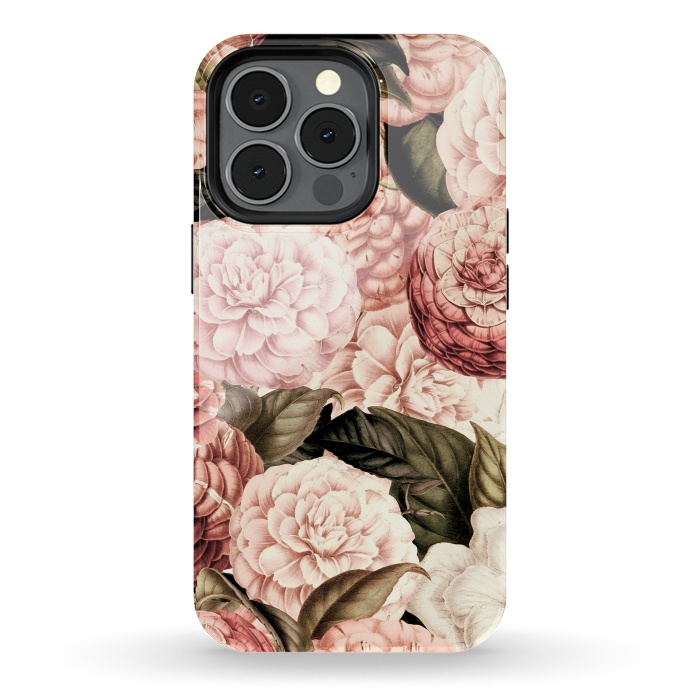 iPhone 13 pro StrongFit Pink Vintage Camelia Pattern by  Utart