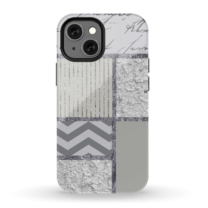 iPhone 13 mini StrongFit Silver And Grey Collage by Andrea Haase