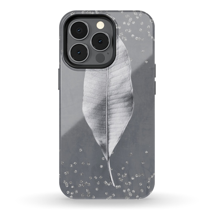 iPhone 13 pro StrongFit Silver Leaf by Andrea Haase