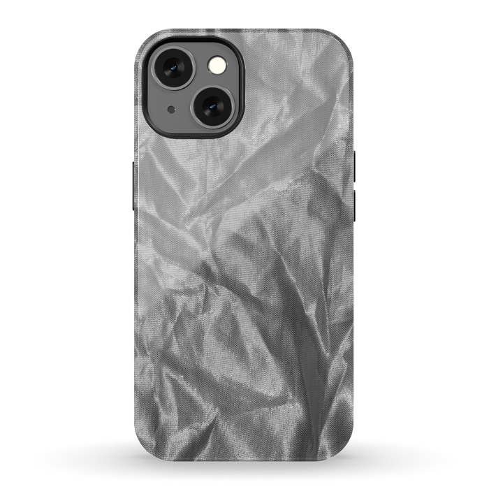 iPhone 13 StrongFit Shiny Silver Fabric by Andrea Haase