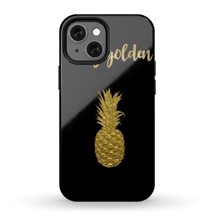 iPhone 13 mini StrongFit Stay Golden Precious Tropical Pineapple by Andrea Haase