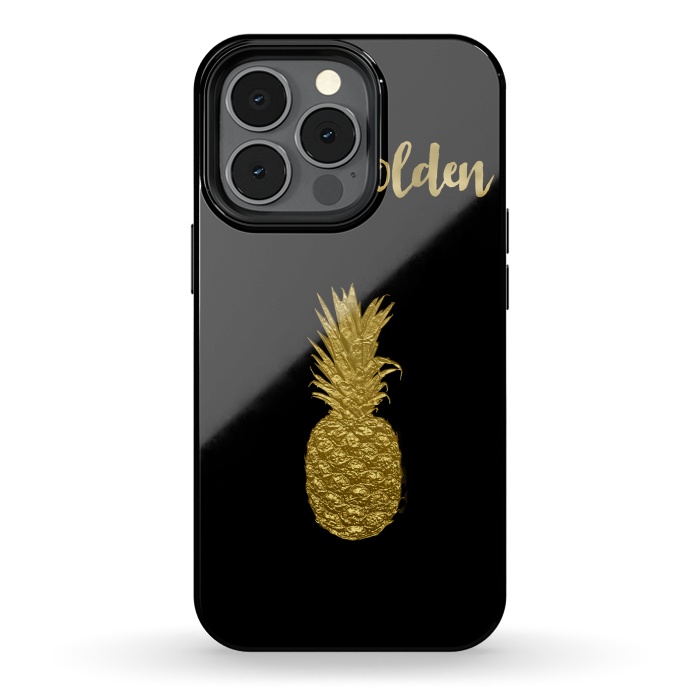 iPhone 13 pro StrongFit Stay Golden Precious Tropical Pineapple by Andrea Haase