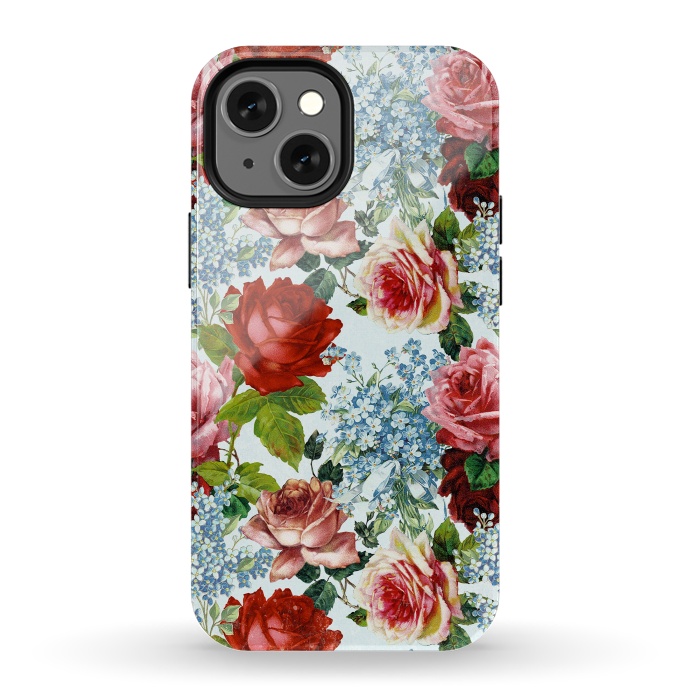 iPhone 13 mini StrongFit Vintage roses and Forget Me Not by  Utart