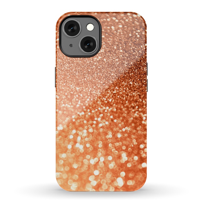iPhone 13 StrongFit Peach Faux Glitter by  Utart