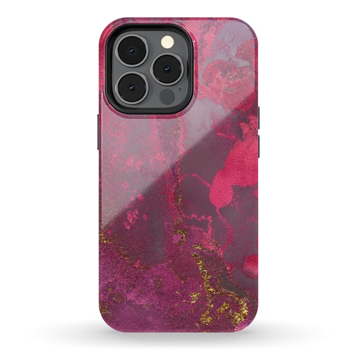 iPhone 13 pro StrongFit Pink Gold Marble by  Utart
