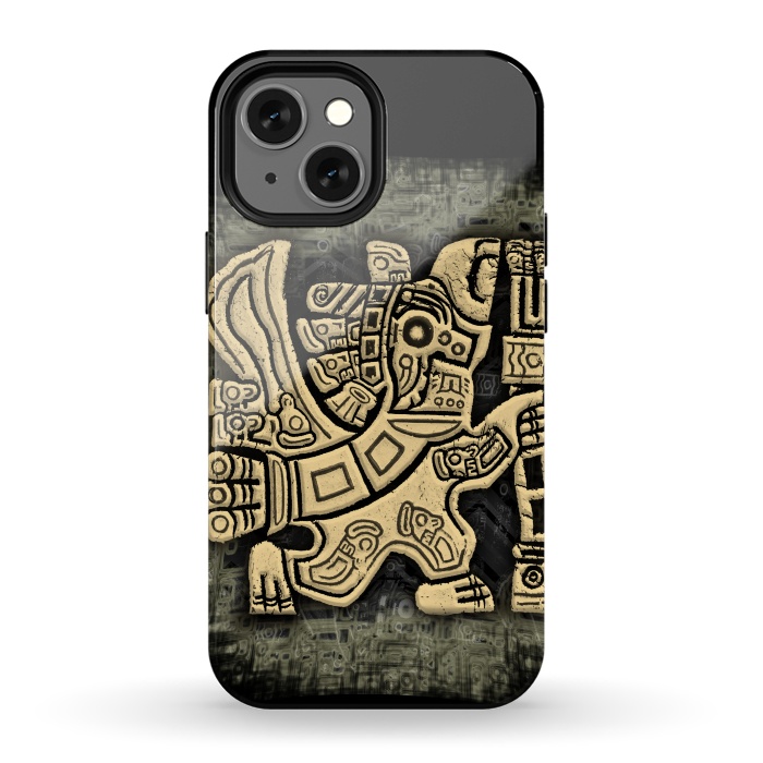 iPhone 13 mini StrongFit Aztec Eagle Warrior by BluedarkArt