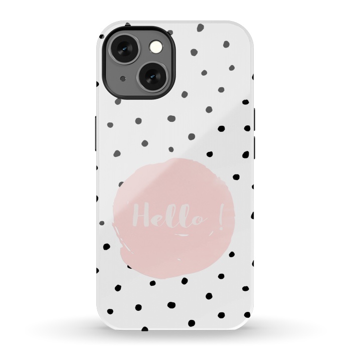 iPhone 13 StrongFit Hello on polka dots  by  Utart