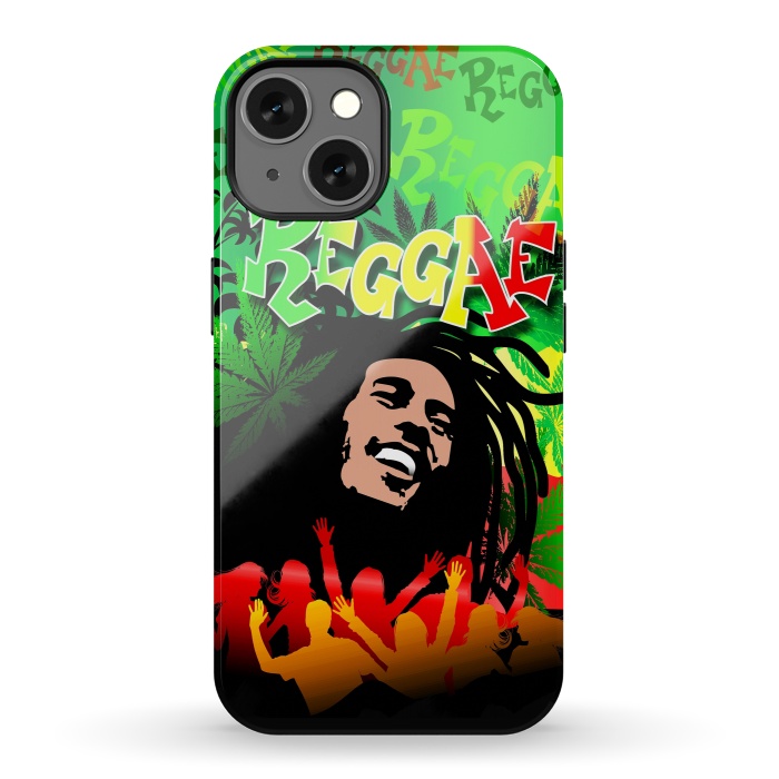 iPhone 13 StrongFit Reggae RastaMan Music Colors Fun and Marijuana by BluedarkArt