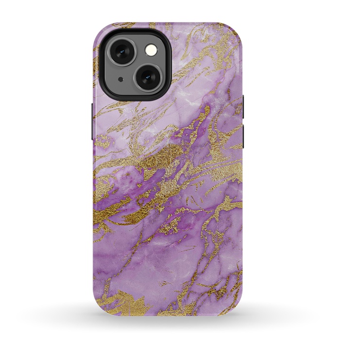 iPhone 13 mini StrongFit Purple and Gold Marble by  Utart