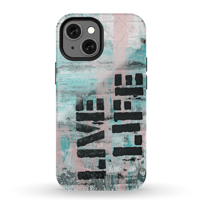 iPhone 13 mini StrongFit Live Life Pastel Grafitti by Andrea Haase