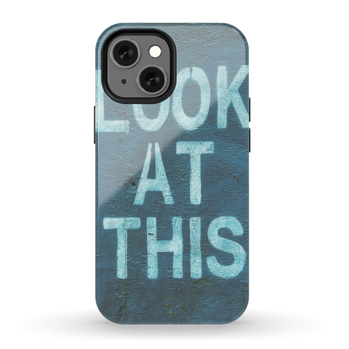 iPhone 13 mini StrongFit Look At This Teal Urban Art by Andrea Haase