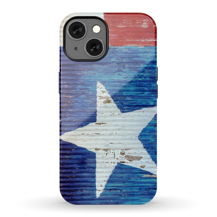 iPhone 13 StrongFit Texas Flag On Distressed Metal by Andrea Haase