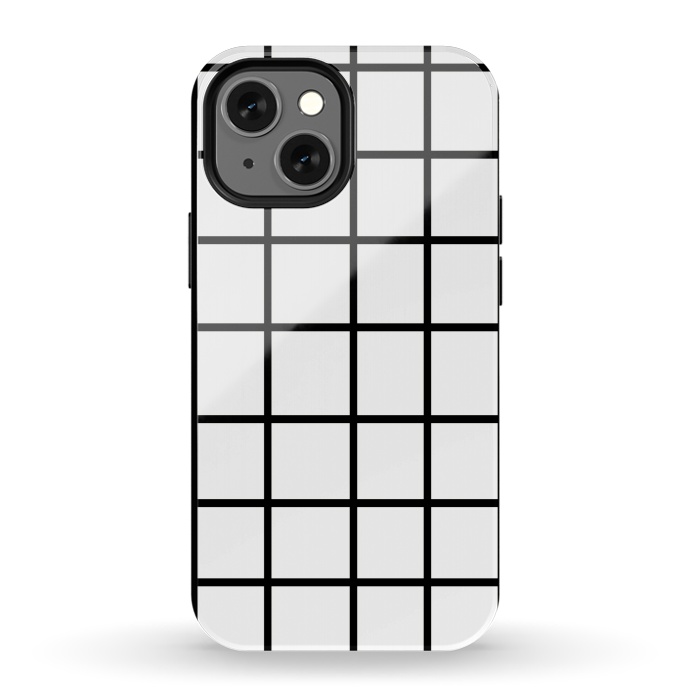 iPhone 13 mini StrongFit Grid White & Black by ''CVogiatzi.
