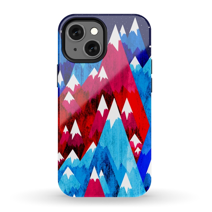 iPhone 13 mini StrongFit Blue Peak Mountains by Steve Wade (Swade)