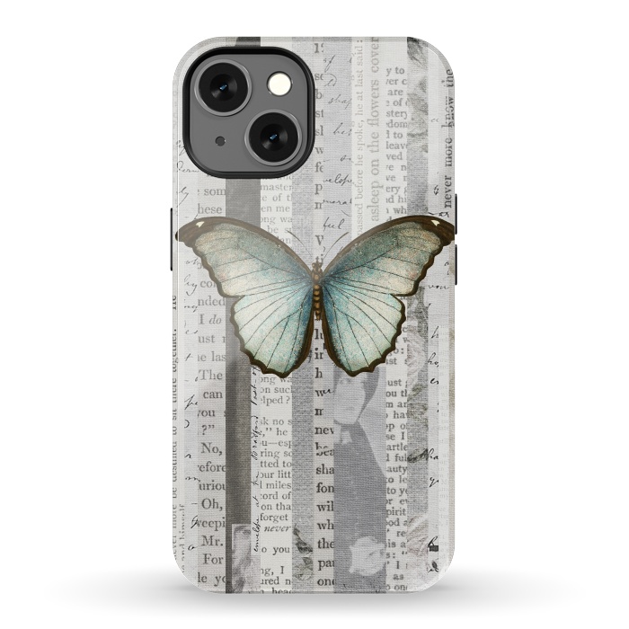 iPhone 13 StrongFit Vintage Butterfly Paper Collage by Andrea Haase