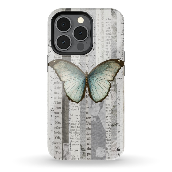 iPhone 13 pro StrongFit Vintage Butterfly Paper Collage by Andrea Haase