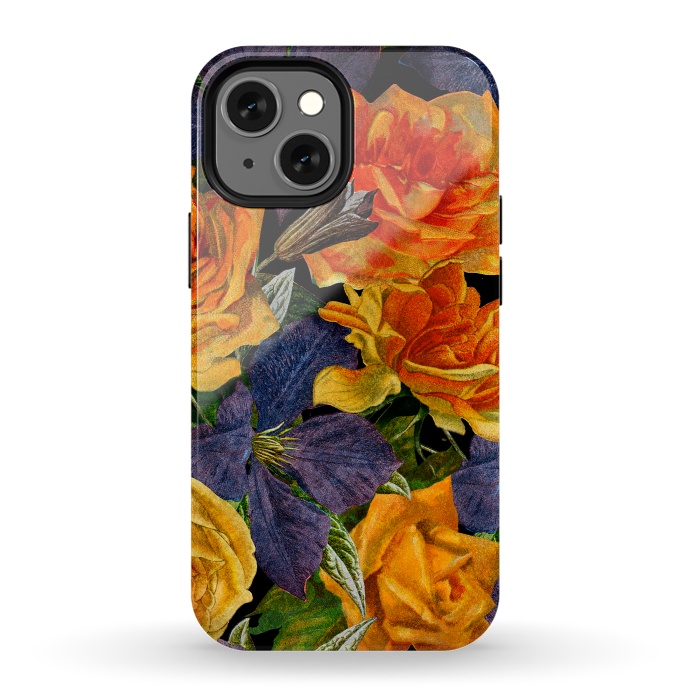 iPhone 13 mini StrongFit Clematis and Yellow Vintage Roses by  Utart
