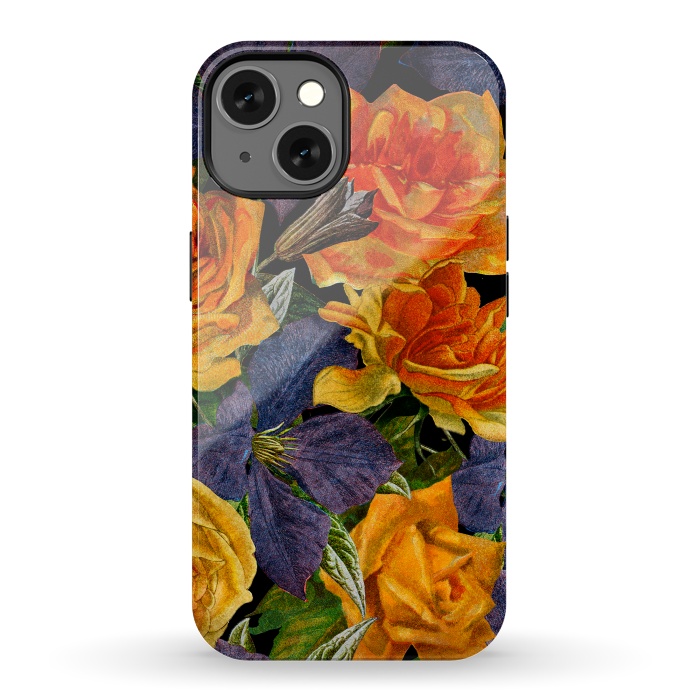 iPhone 13 StrongFit Clematis and Yellow Vintage Roses by  Utart